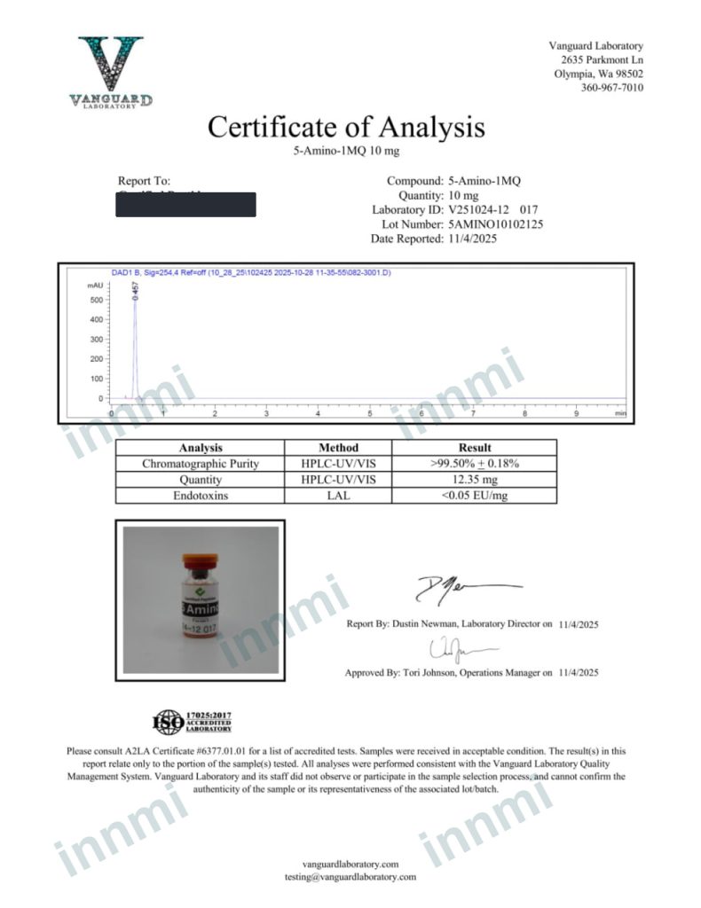 5-Amino-1MQ 10mg analytical report