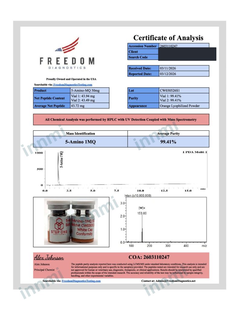 5-Amino-1MQ 50mg analytical report