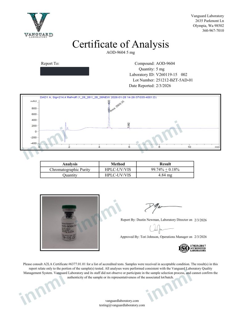 AOD9604 5mg analytical report
