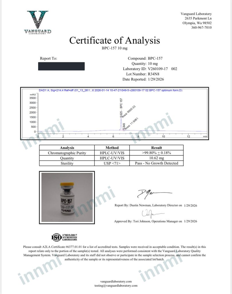 BPC-157 10mg analytical report