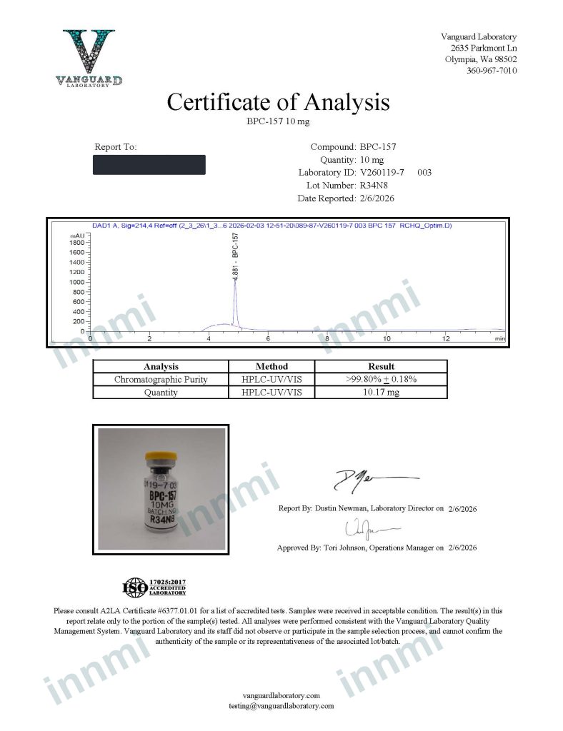 BPC-157 10mg analytical report