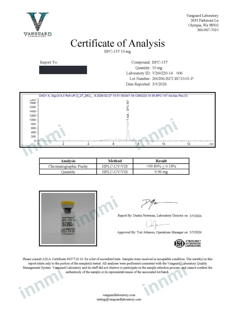 BPC-157 10mg analytical report