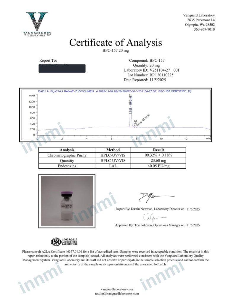 BPC-157 20mg analytical report