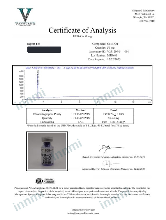 GHK-Cu 50mg analytical report
