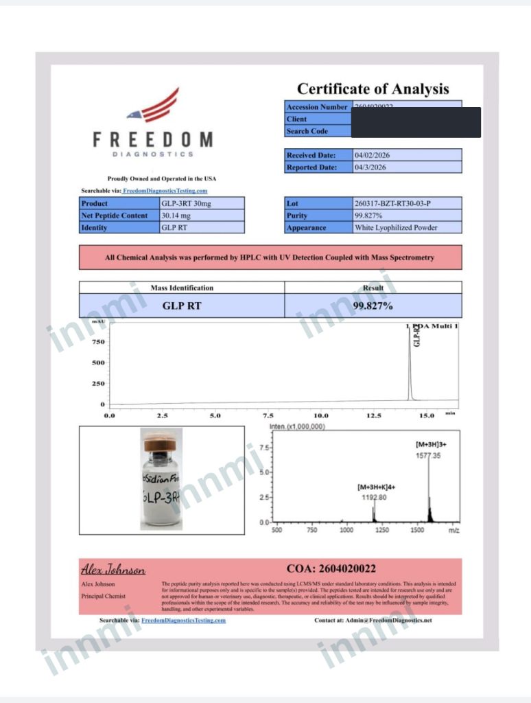 GLP-3RT Blend 30mg analytical report