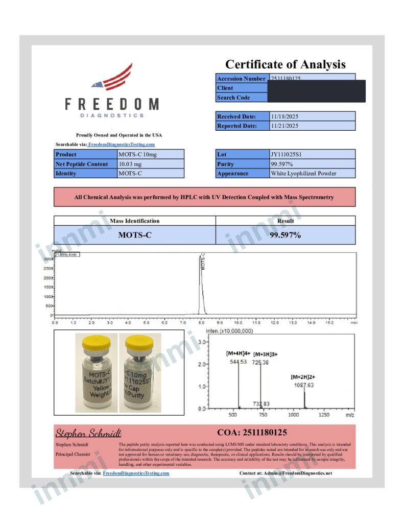 MOTS-c (Human) 10mg analytical report
