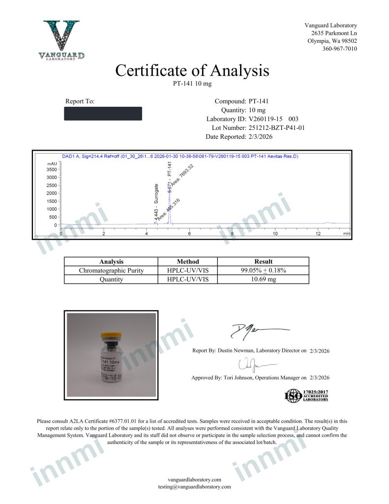 PT-141 10mg analytical report