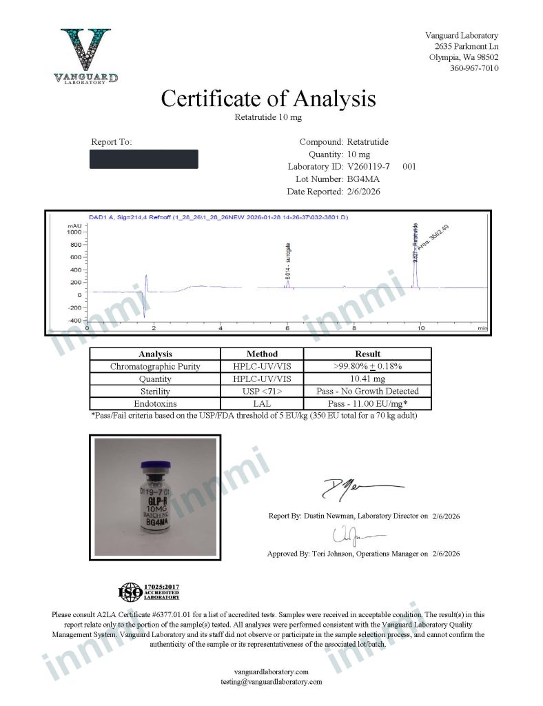 Retatrutide 10mg analytical report