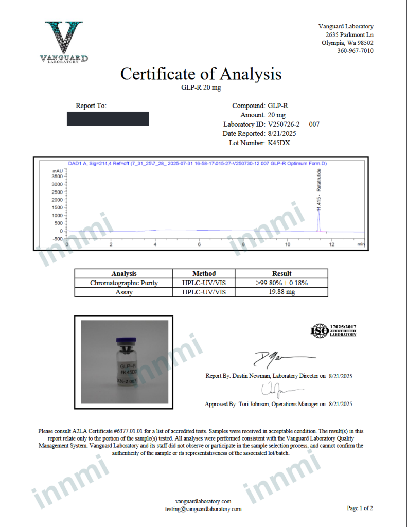 Retatrutide 20mg analytical report