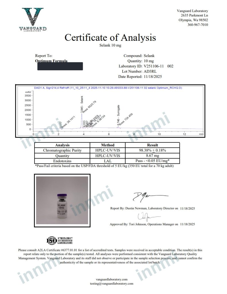 Selank 10mg analytical report
