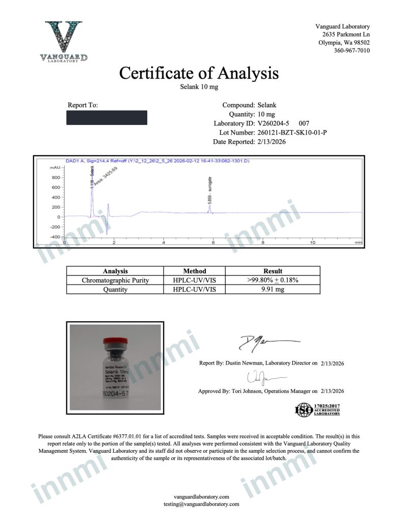 Selank 10mg analytical report
