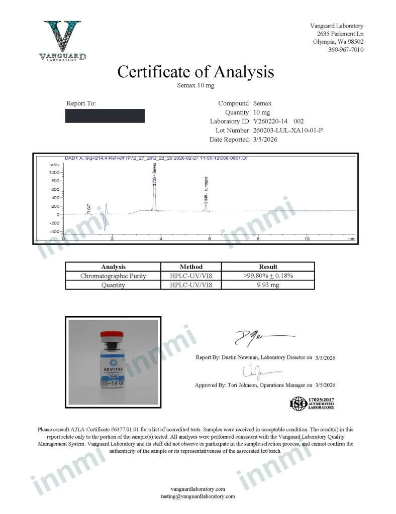 Semax 10mg analytical report