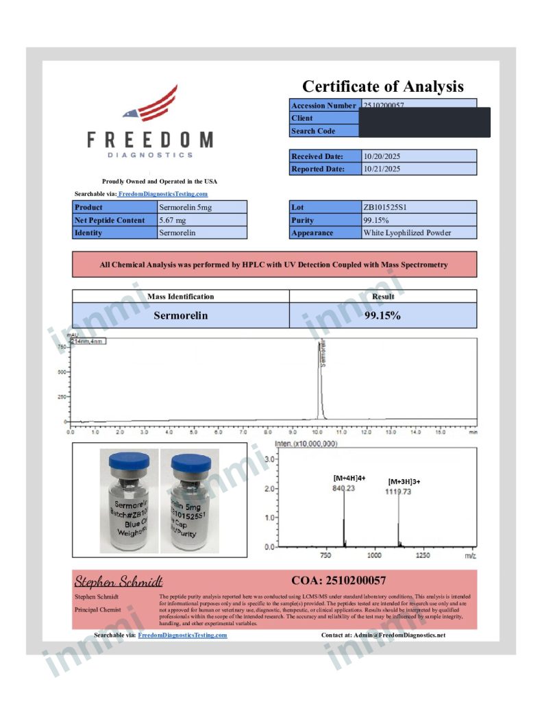 Sermorelin 5mg analytical report