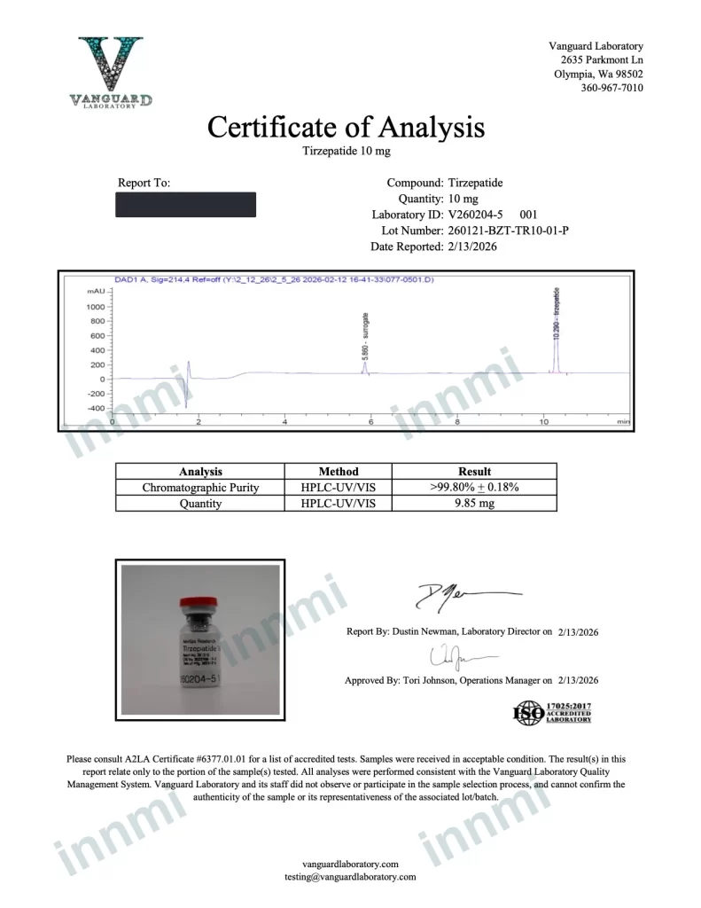 Tirzepatide 10mg analytical report